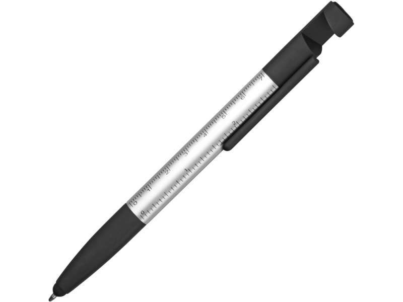 Ручка-стилус металлическая шариковая многофункциональная (6 функций) Multy, серебристый №1