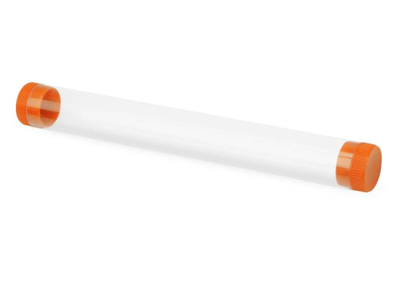 Футляр-туба пластиковый для ручки Tube 2.0, прозрачный/оранжевый №1