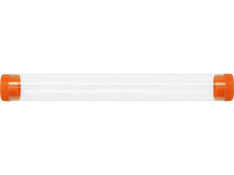Футляр-туба пластиковый для ручки Tube 2.0, прозрачный/оранжевый №2