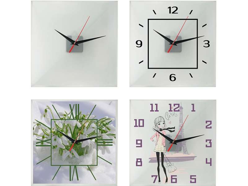 Часы настенные квадратные из стекла 28х28 см Nile №1