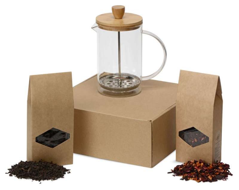 Подарочный набор с чаем и френч-прессом Чайная композиция №1