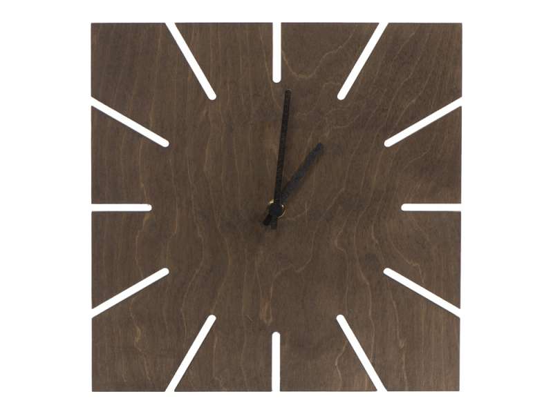 Часы деревянные Olafur квадратные, 28 см, шоколадный №1
