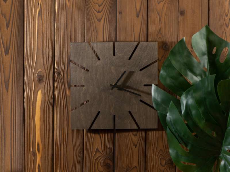 Часы деревянные Olafur квадратные, 28 см, шоколадный №7