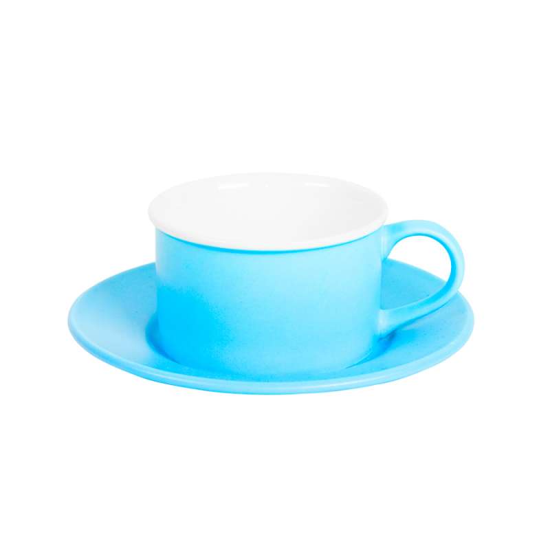 Чайная пара ICE CREAM, голубой с белым кантом, 200 мл, фарфор №11