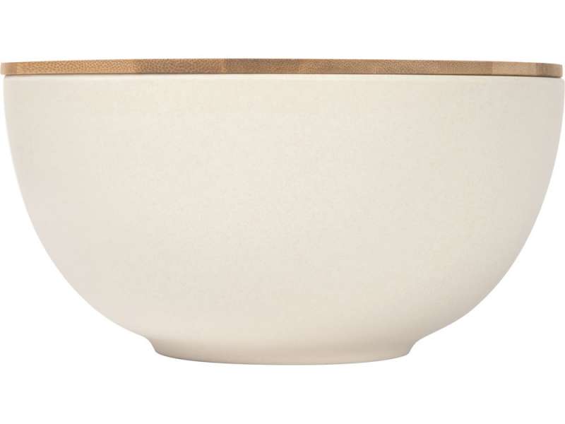 Салатник Bowl с бамбуковой крышкой, бежевый №7
