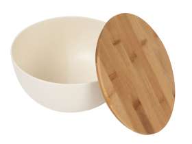Салатник Bowl с бамбуковой крышкой, бежевый №2