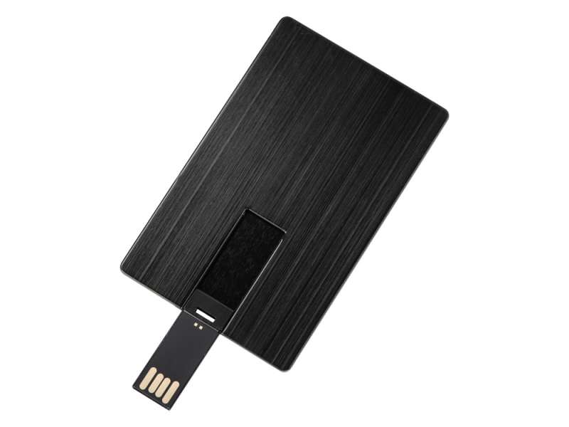 Флеш-карта USB 2.0 16 Gb в виде металлической карты Card Metal, черный №2