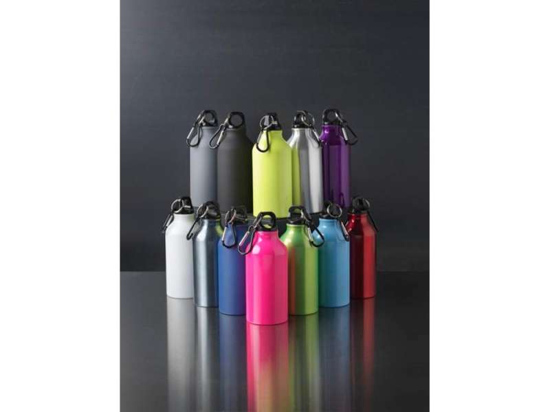 Матовая спортивная бутылка Oregon с карабином и объемом 400 мл, белый №3