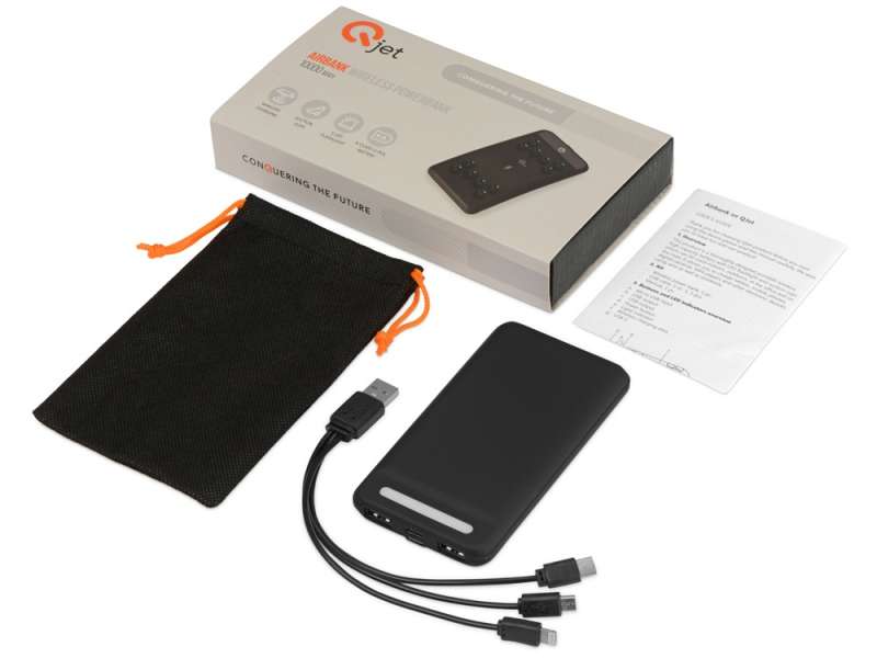 Портативное беспроводное зарядное устройство Airbank, 10000 mAh,  черный №3