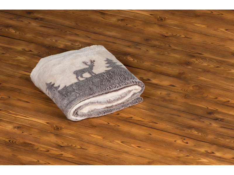 Плед из флиса Новогодний светящийся, бежевый №2