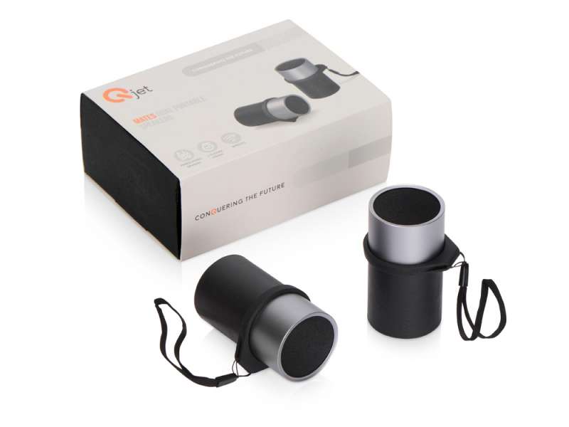 Портативные парные колонки Qjet TWS Mates с черными кольцами №7