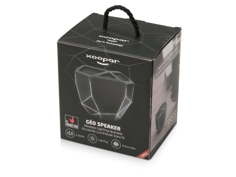 Портативная колонка Geo, мокрый асфальт + белая подсветка №3