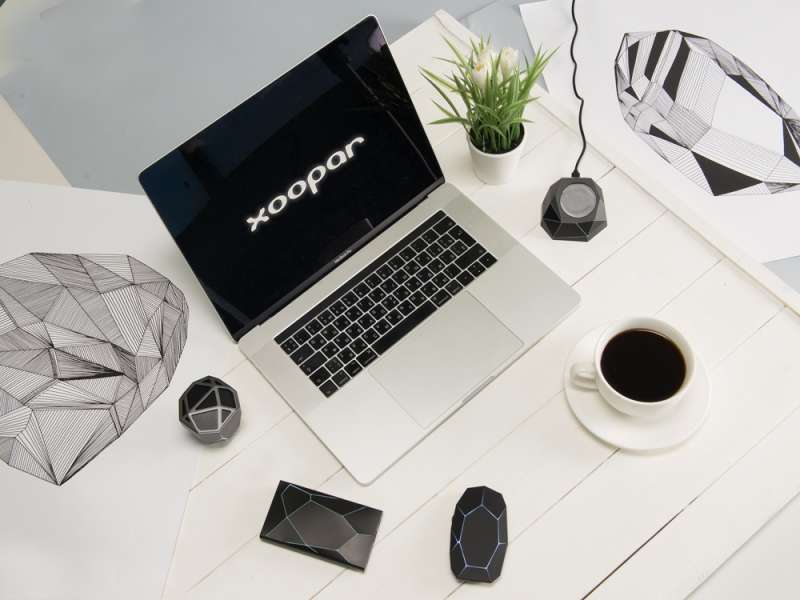 Портативная колонка Geo, мокрый асфальт + белая подсветка №2