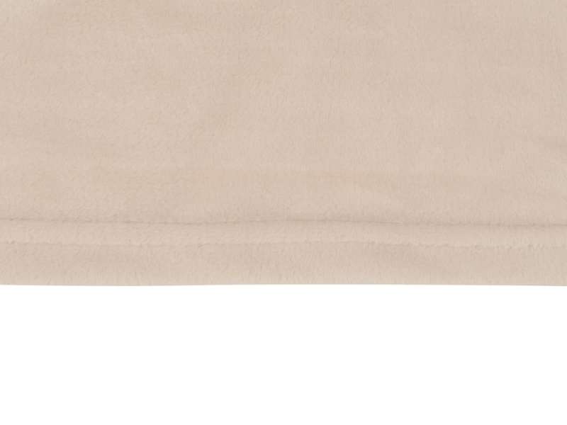 Плед флисовый Natty из переработанного пластика, бежевый с розовой лентой №4