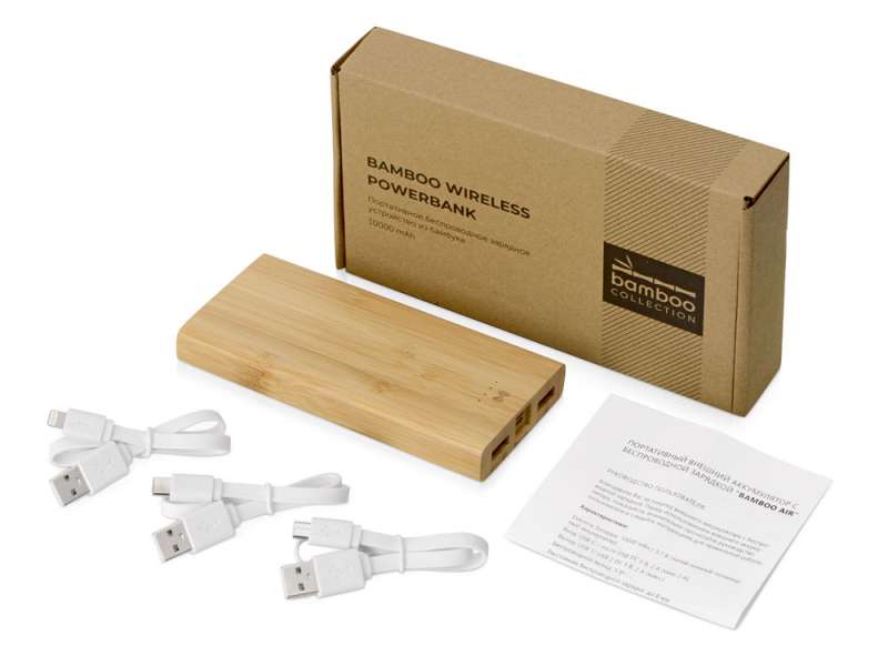 Внешний беспроводной аккумулятор из бамбука Bamboo Air, 10000 mAh №2