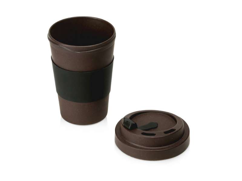 Стакан из кофе с силиконовой манжетой Latte, коричневый №3
