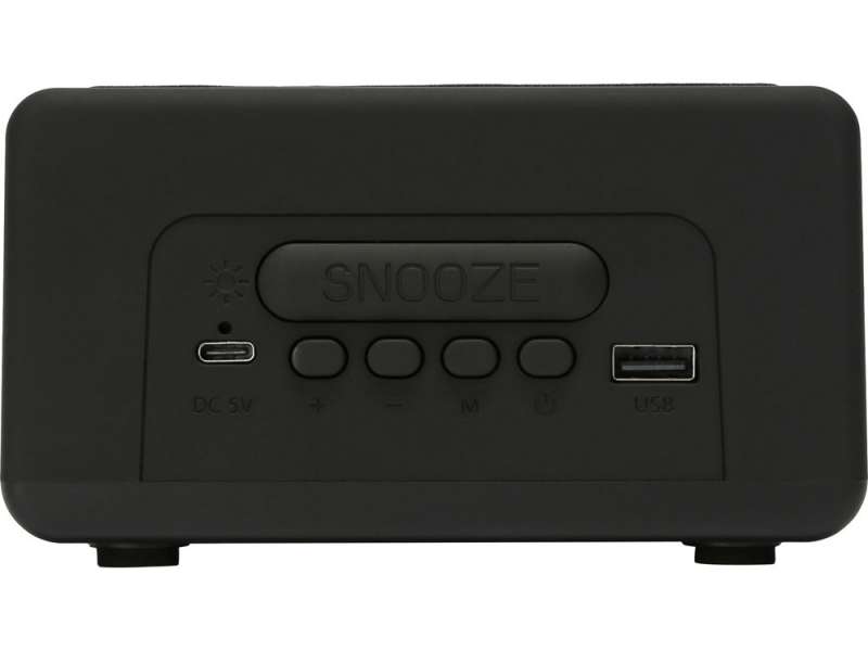 Беспроводная колонка с часами и функцией беспроводной зарядки Sentry, черный №4