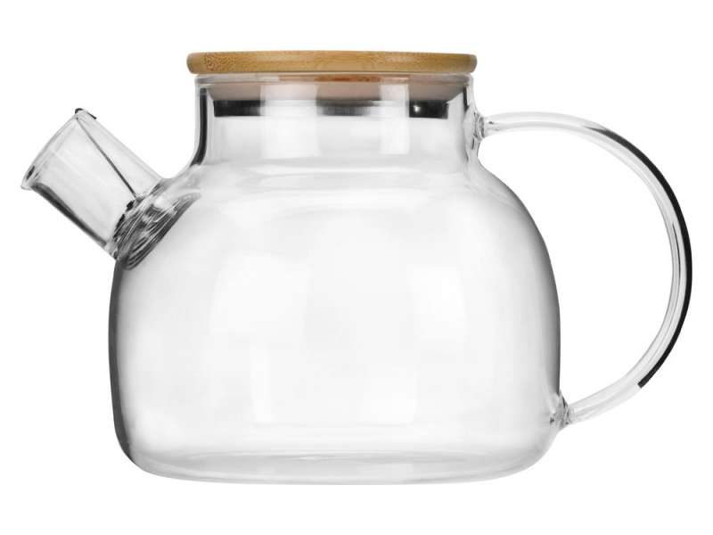 Стеклянный заварочный чайник Sencha с бамбуковой крышкой №3