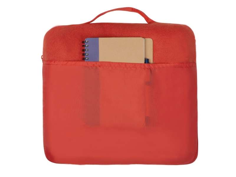 Плед для путешествий Flight в чехле с ручкой и карманом, красный №5