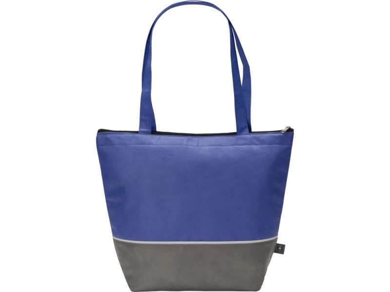Сумка-холодильник Reviver с длинными ручками из нетканого переработанного материала RPET, синий/серый №3
