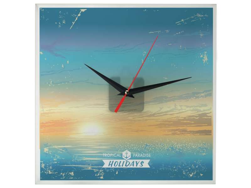 Часы настенные квадратные из стекла 28х28 см Nile №3