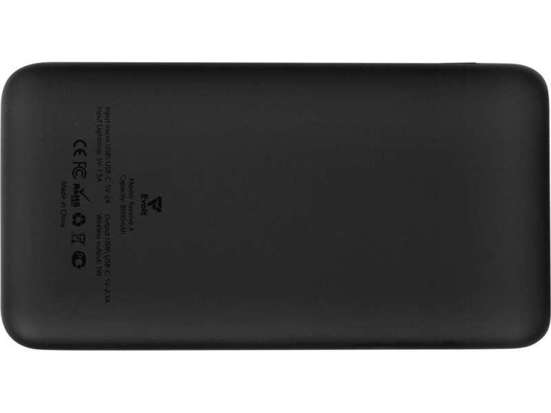 Внешний беспроводной аккумулятор с подсветкой лого Reserve X. 8000 mAh, черный №11