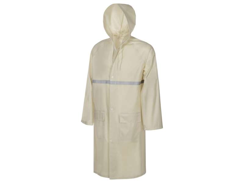 Длиный дождевик Lanai  из полиэстера со светоотражающей тесьмой, молочный