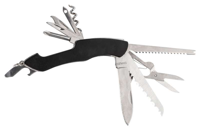 Мультитул-складной нож Demi 11-в-1, серебристый/черный №2
