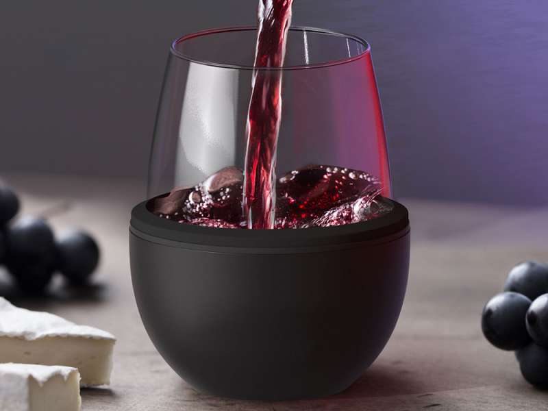 Тумблер для вина WINE KUZIE, черный (P) №2