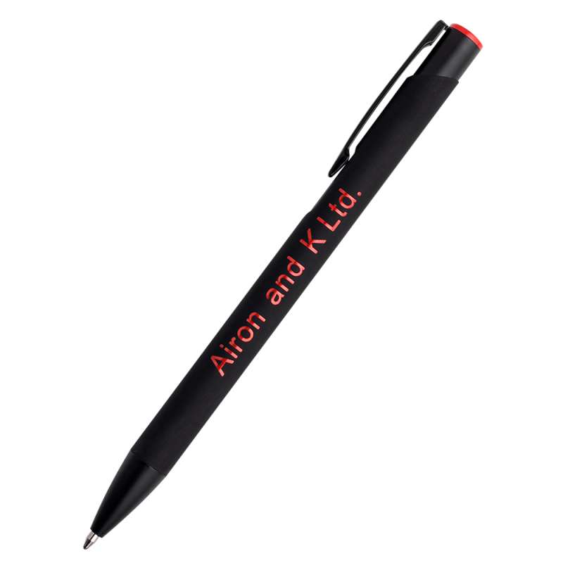 Ручка металлическая Саншайн софт-тач (цветная гравировка), красный №2