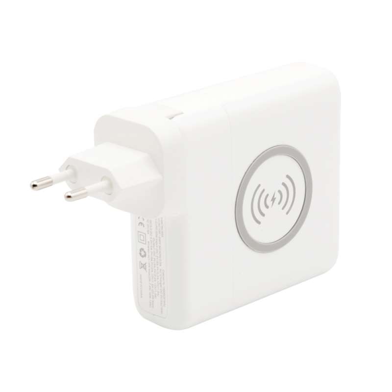 Внешний аккумулятор Gemini с беспроводной зарядкой и сетевым адаптером, 10000 mAh, белый №3