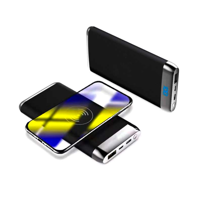 Внешний аккумулятор Wolfrock с беспроводной зарядкой soft-touch покрытием, 10000 mAh, черный №3