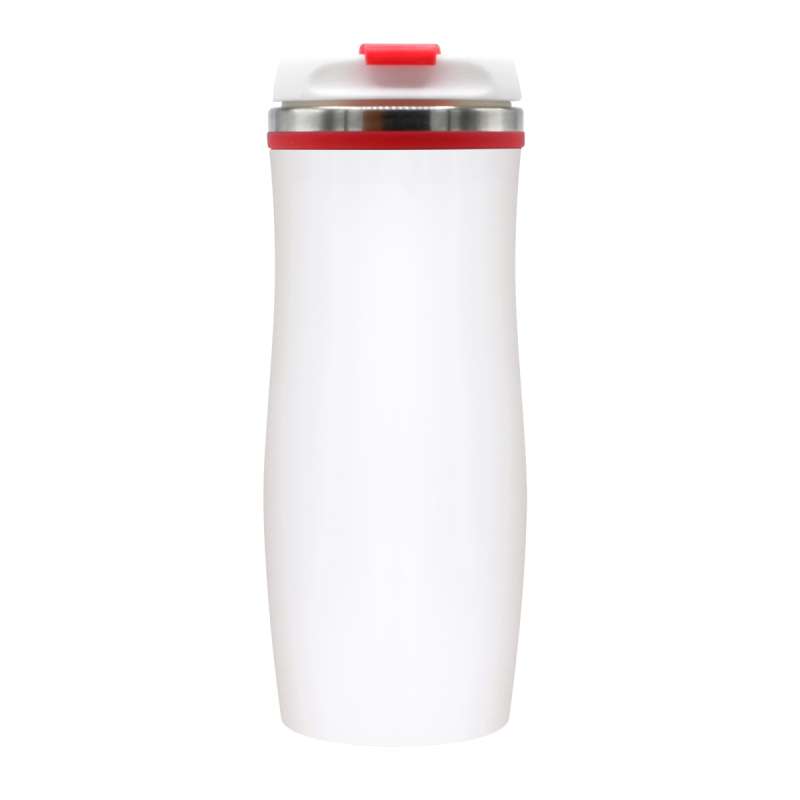 Термокружка Latte, бело-красный №3