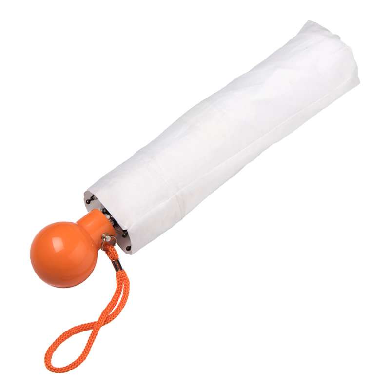 Зонт складной FANTASIA, механический, белый с оранжевой ручкой №1