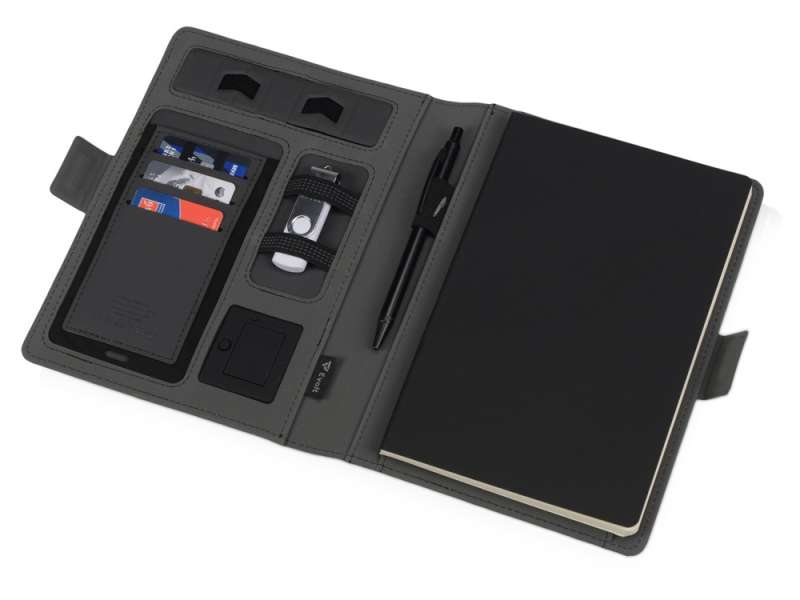 Органайзер с беспроводной зарядкой 5000 mAh Powernote, темно-серый №15