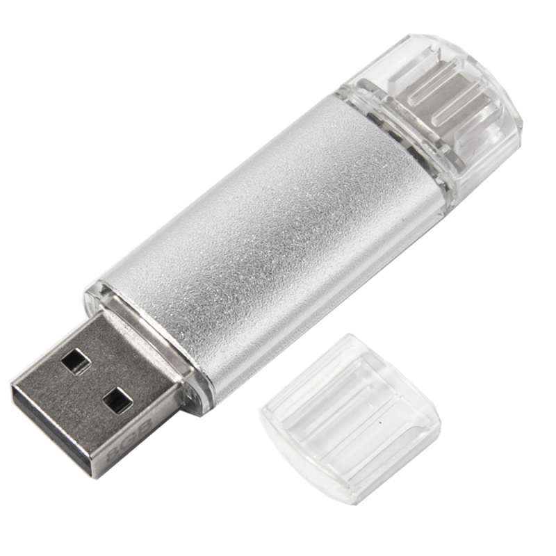 USB flash-карта ASSORTI OTG Type-C (16Гб), серебристая, 6,3х1,7х0,8 см, металл №3