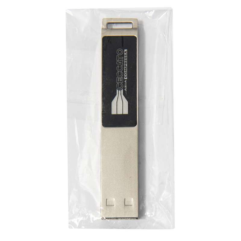 USB flash-карта LED с белой подсветкой (32Гб), серебристая, 6,6х1,2х0,45 см, металл №1