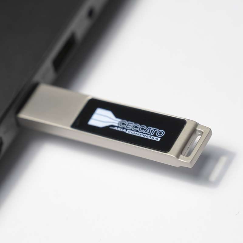 USB flash-карта LED с белой подсветкой (32Гб), серебристая, 6,6х1,2х0,45 см, металл №4