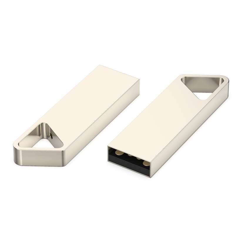 USB flash-карта SPLIT (16Гб), серебристая, 3,6х1,2х0,5 см, металл №1