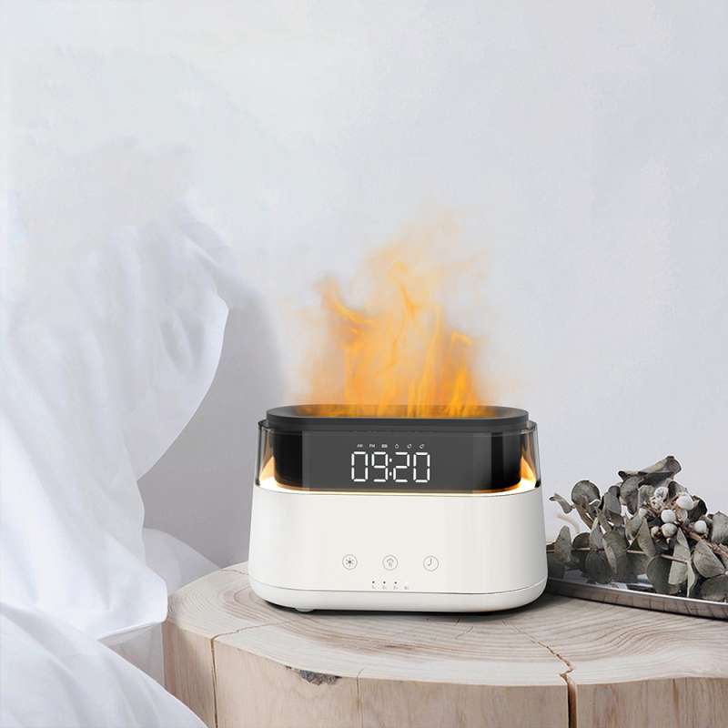 Светодиодный USB увлажнитель-ароматизатор Brava с часами с RGB подсветкой, белый №3