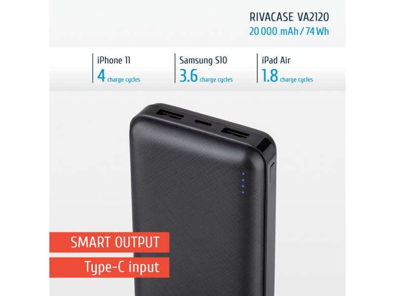 RIVACASE VA2120 (20000mAh), внешний аккумулятор /24 №2
