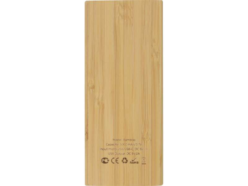 Внешний аккумулятор из бамбука Bamboo, 5000 mAh №8