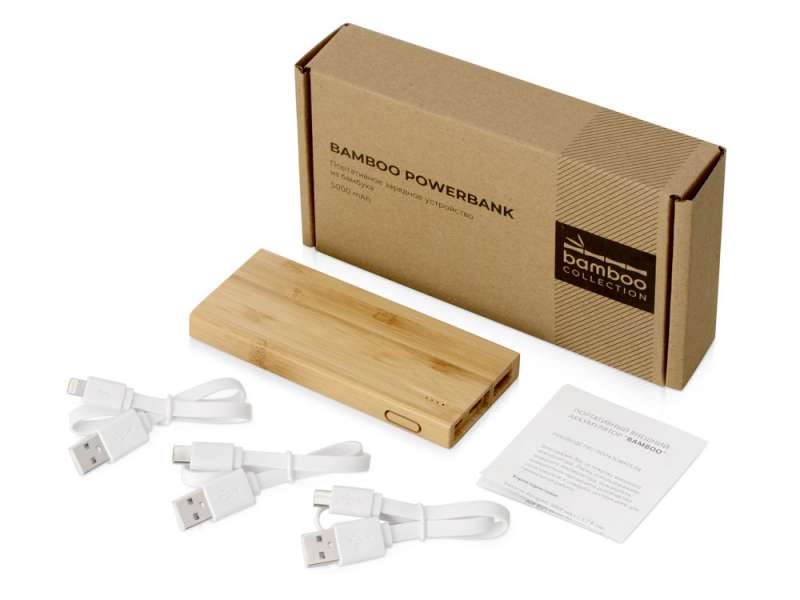 Внешний аккумулятор из бамбука Bamboo, 5000 mAh №2