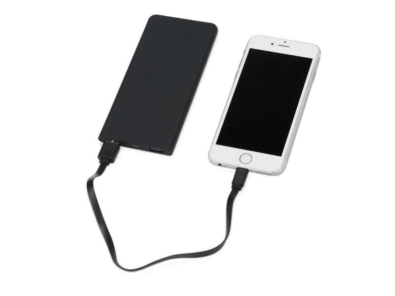 Портативное зарядное устройство с синей подсветкой логотипа Faros, soft-touch, 4000 mAh (P) №2