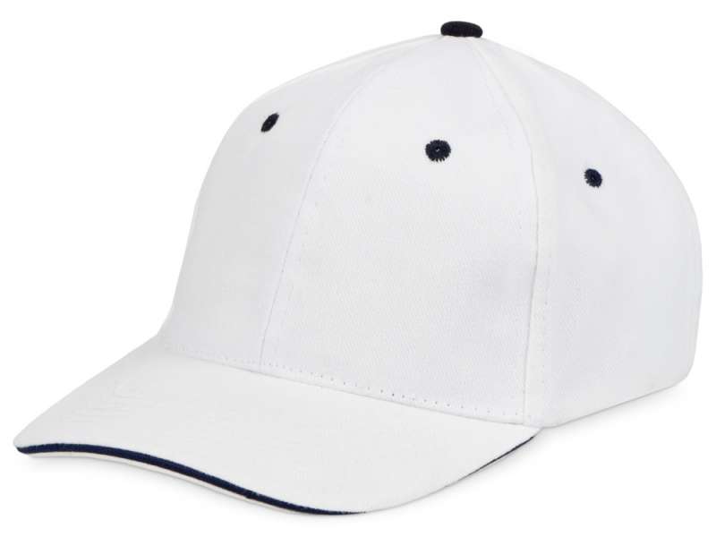 Бейсболка New Castle 6-ти панельная, белый/темно-синий №4