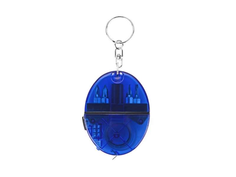 Брелок-рулетка с набором отверток и фонариком, синий №5