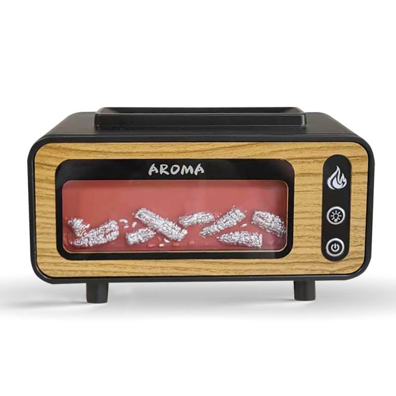 Светодиодный USB увлажнитель-аромадиффузор Vintage Fireplace, коричневый №3