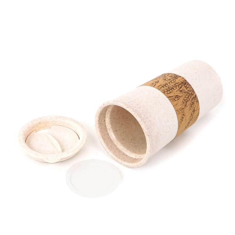 Термостакан с двойной стенкой Flathat из пшеничного волокна, бежевый №3