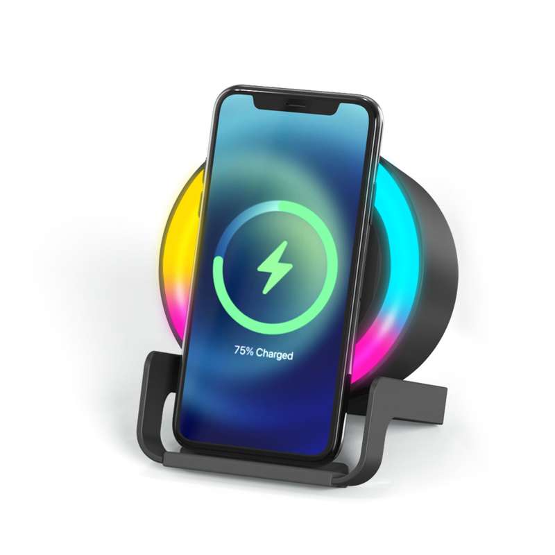 Беспроводная Bluetooth колонка U-Tone RGB c функцией беспроводной зарядки 15W, черный №2