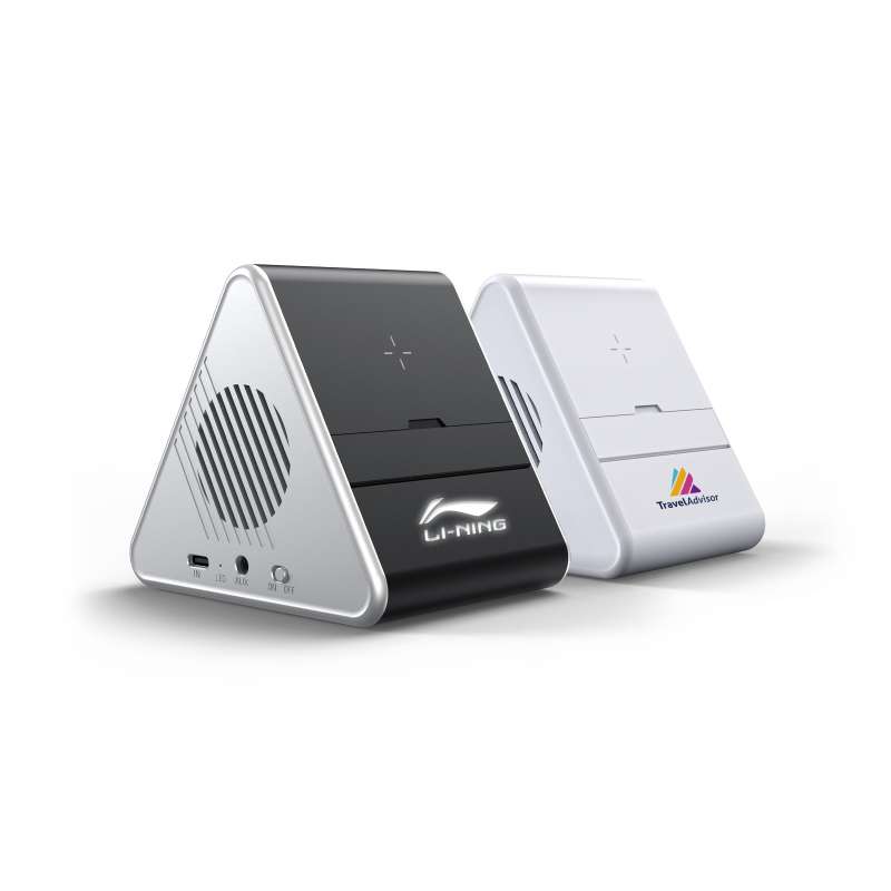 Колонка Dorn с беспроводной зарядкой и подсветкой гравировки, черный №11